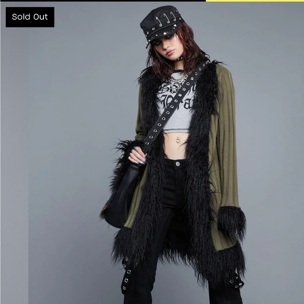 Widow Black Faux Fur Jacket